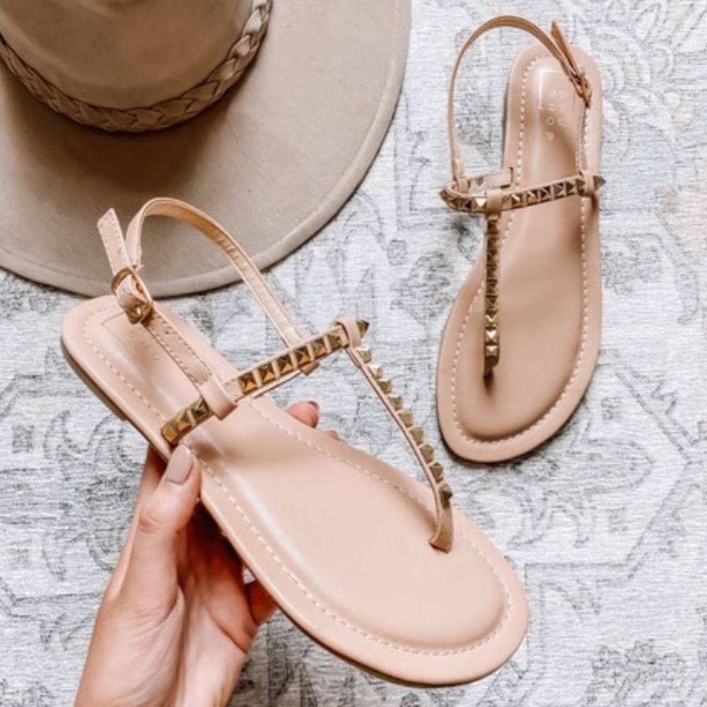 Treasure Cove Studded Nude Sandals